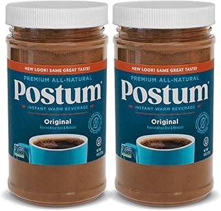 Postum Coffee Substitute Original (2x8oz) | Coffee Alternative Caffeine Free with Roasted Wheat Bran & Molasses | Natural, Non-GMO, Vegan Coffee Replacement Drink