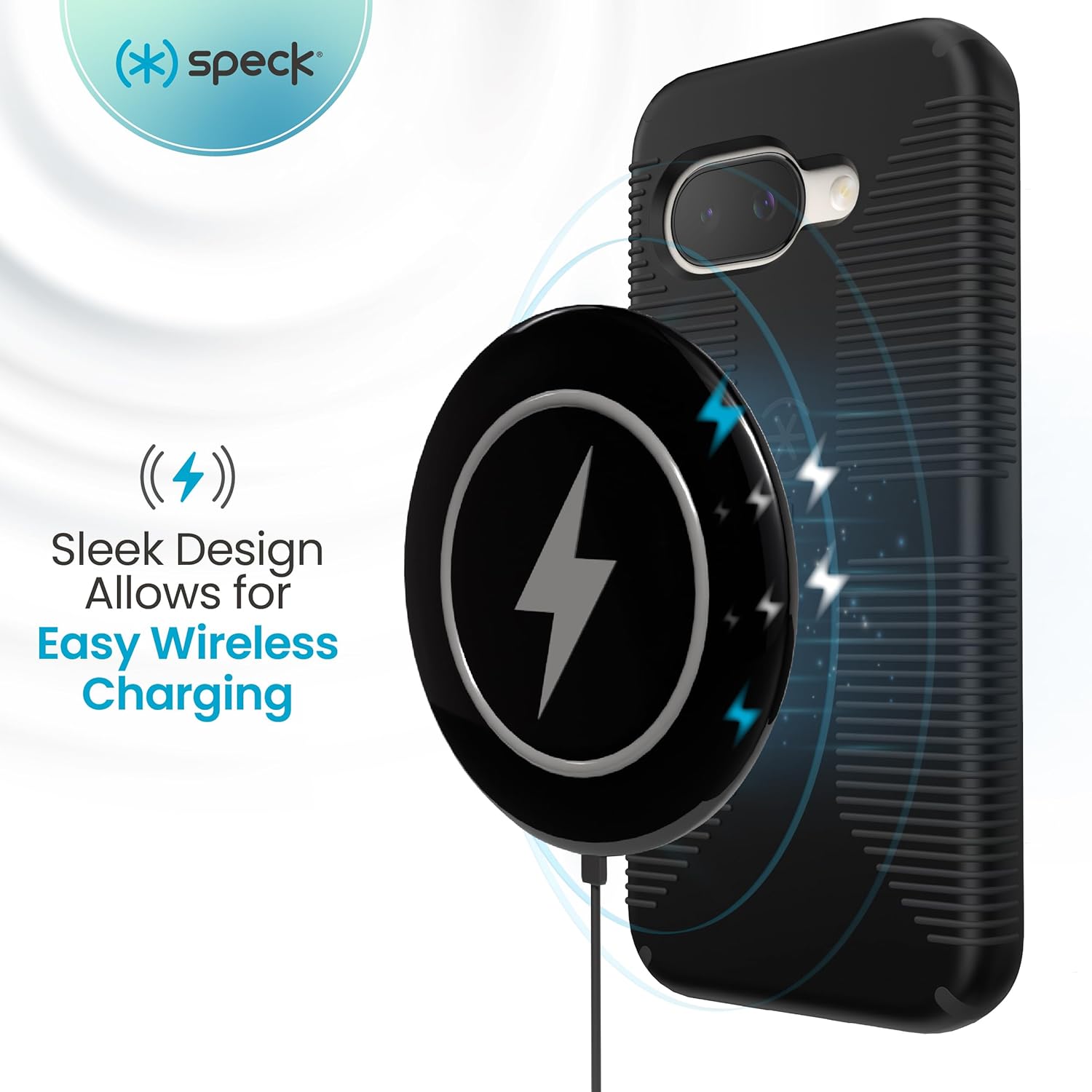 Speck Case Compatible with Google Pixel 9a - Slim Drop Protection with Raised Bezel - Advanced Impact Absorption - Soft Touch Design - Grip Phone Case - ImpactHero Grip - Black