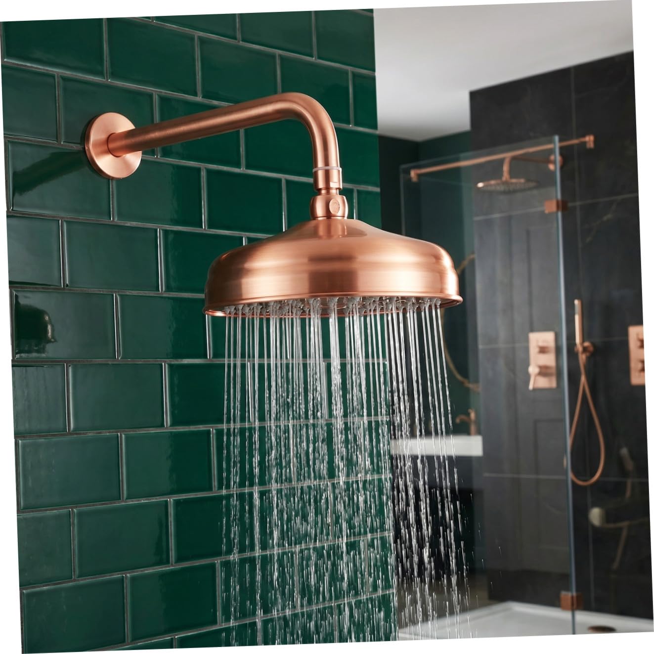 Rociador de Ducha de Cobre Rojo Moderno Adaptador 1/2