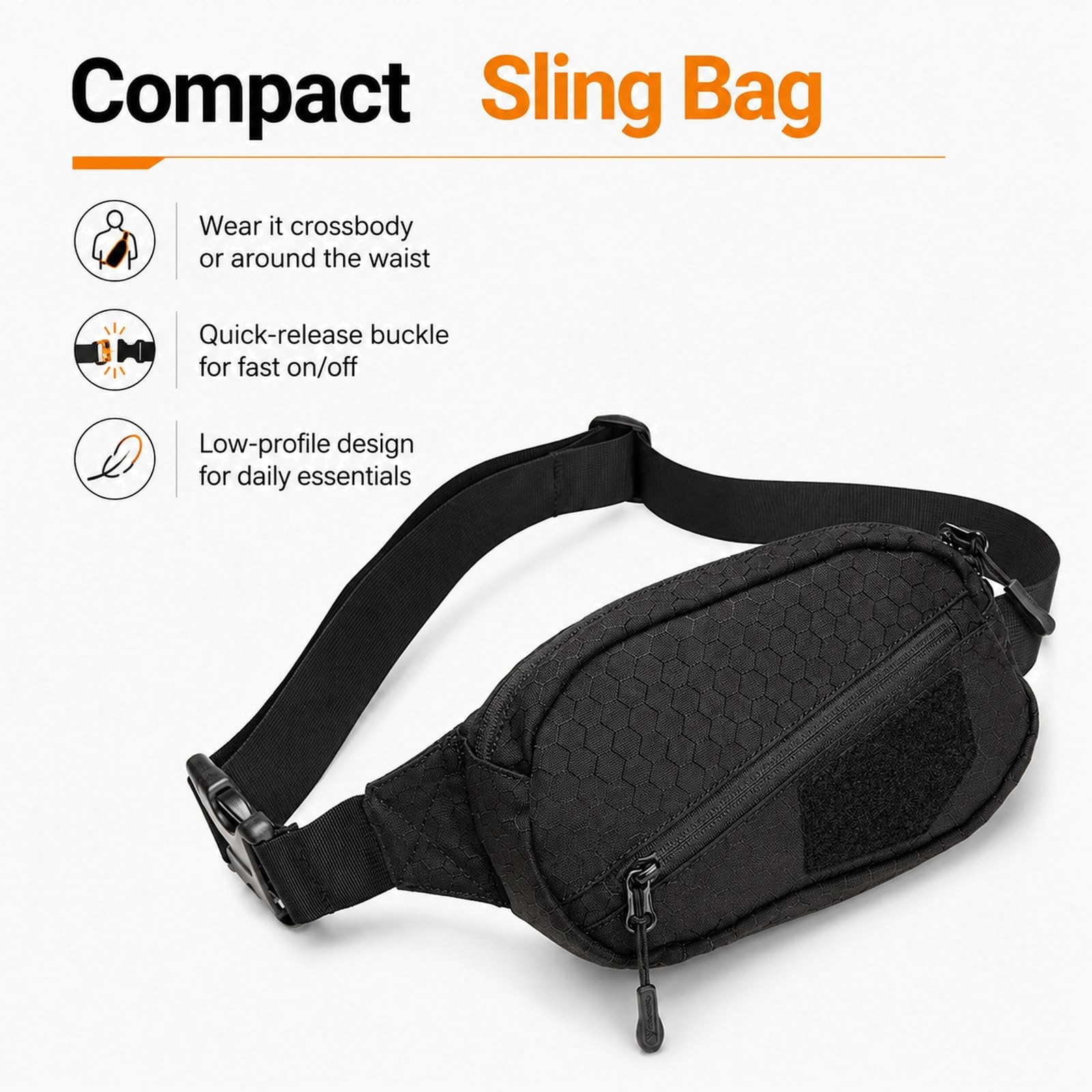 Genérico Riñonera Deportiva Bolso de Pecho Liberacion Rapida, Bandolera Impermeable Multiusos para Senderismo Viaje Airsoft Exterior