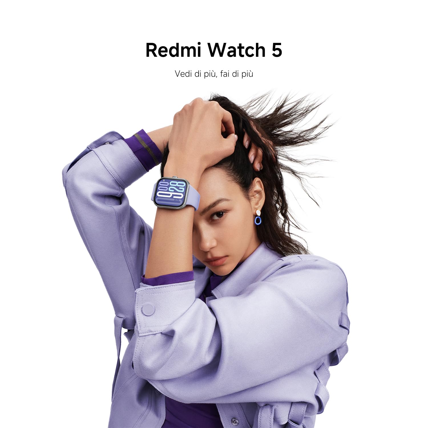 XIAOMI Redmi Watch 5, Smartwatch con display AMOLED 2.07", Chiamate Bluetooth, Autonomia 24 giorni, Resistenza Acqua 5 ATM, Monitoraggio Frequenza Cardiaca e SpO2, Sistema GNSS integrato, Argento