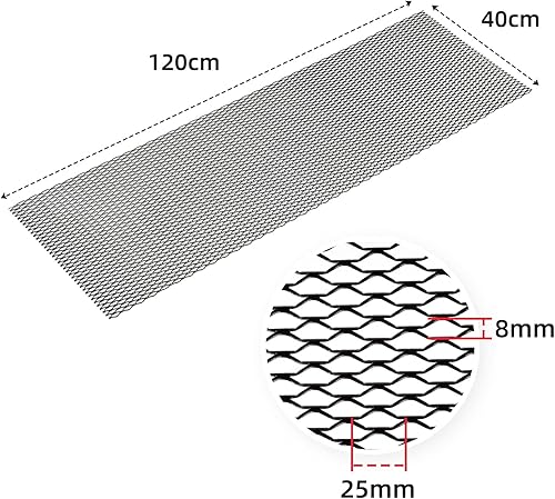 Miniatura 118 de AggAuto 47x16 pulgadas Coche Pickup Truck Grill Mesh Spoiler Bumper Vent Aleación de aluminio Rejilla Automotriz Insertar entrada de aire Racing