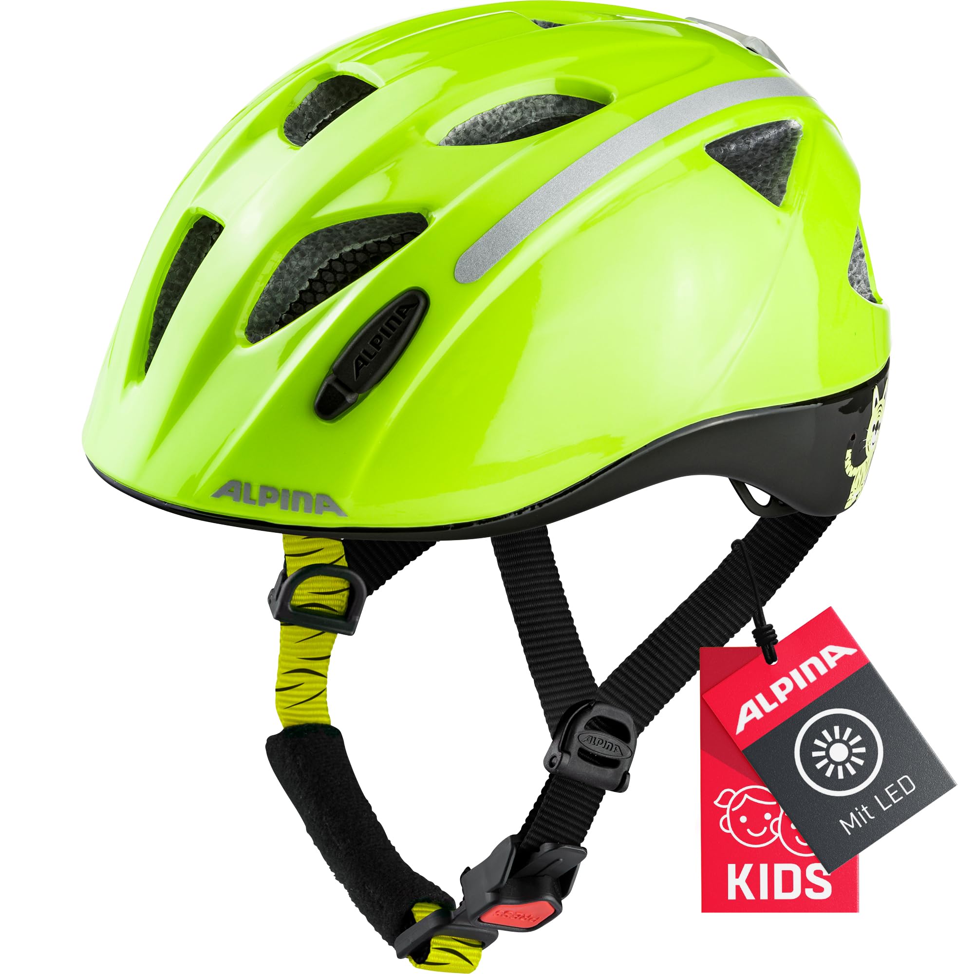 ALPINA XIMO Flash Kinderfahrradhelm, be Visible Gloss, 45-49 cm