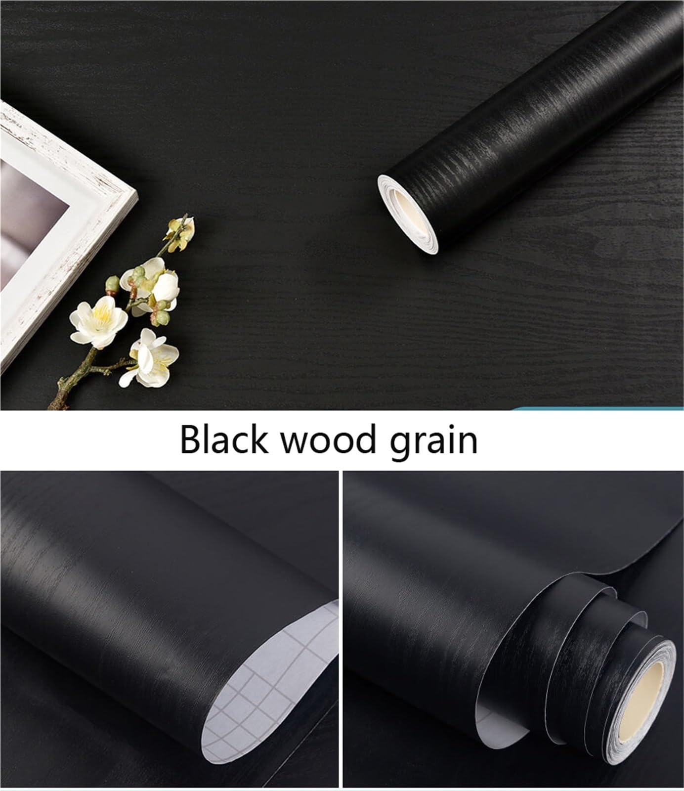 Papier Peint Grain De Bois Blanc Noir