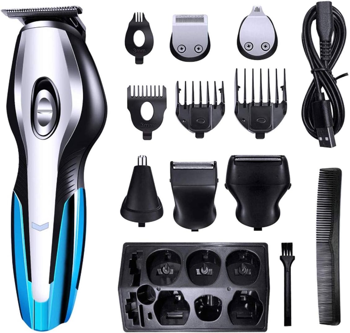 BlueBean 10 in 1 Cordless Beard Trimmer for Men Hair Clippers Precision Trimmer for Hair/Nose/Ear/Body Multi Grooming Kit Electric Shavers Waterproof Cordless USB Rechargeable All-in-One