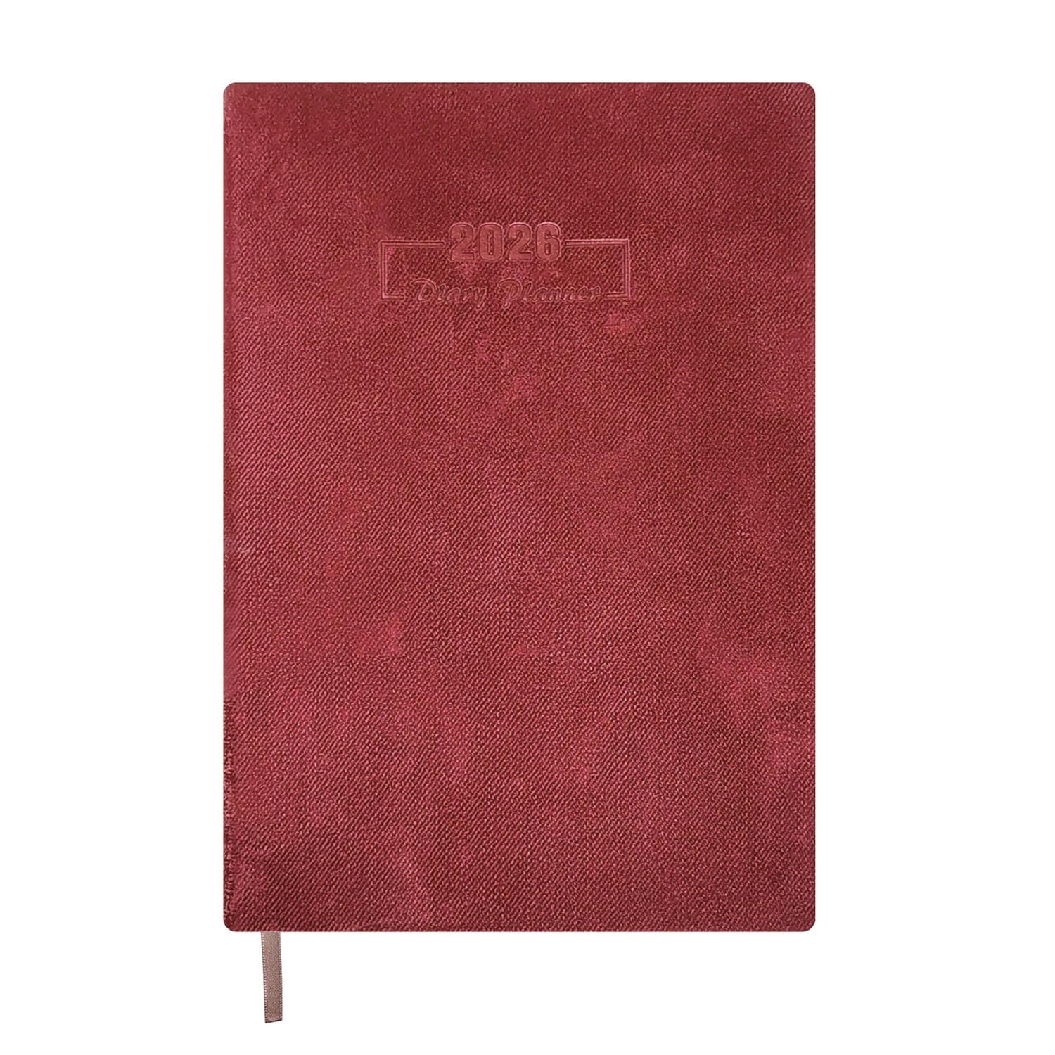 Agenda giornaliera 2026, formato A5, con copertina in morbido velluto, pagine 80 g/m², agenda 365 giorni, per ufficio, uso personale, Capodanno e regali aziendali (marrone)