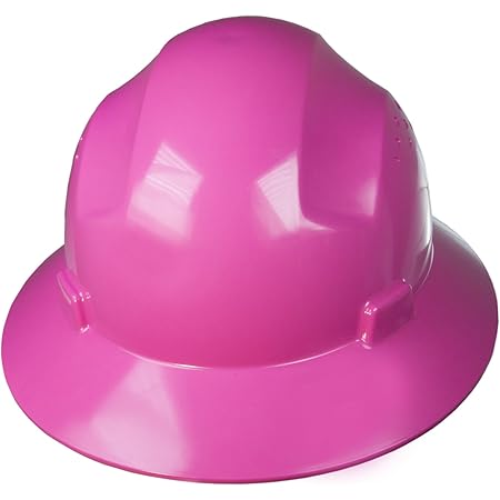 Hot pink full brim hard hats Clearance