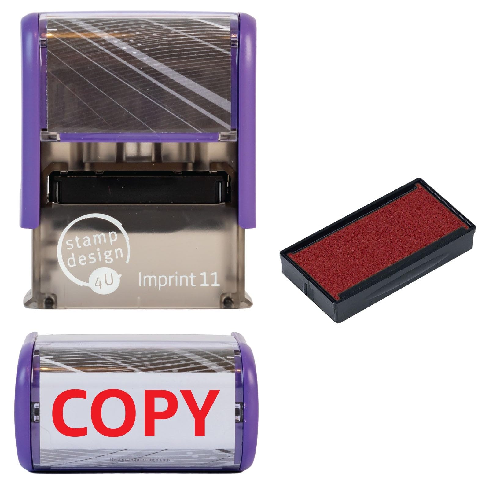 Copy Self Inking Rubber Stamp for Stamping Your Copy Documents - Red Copy Stamp with 1 Extra Inkpad