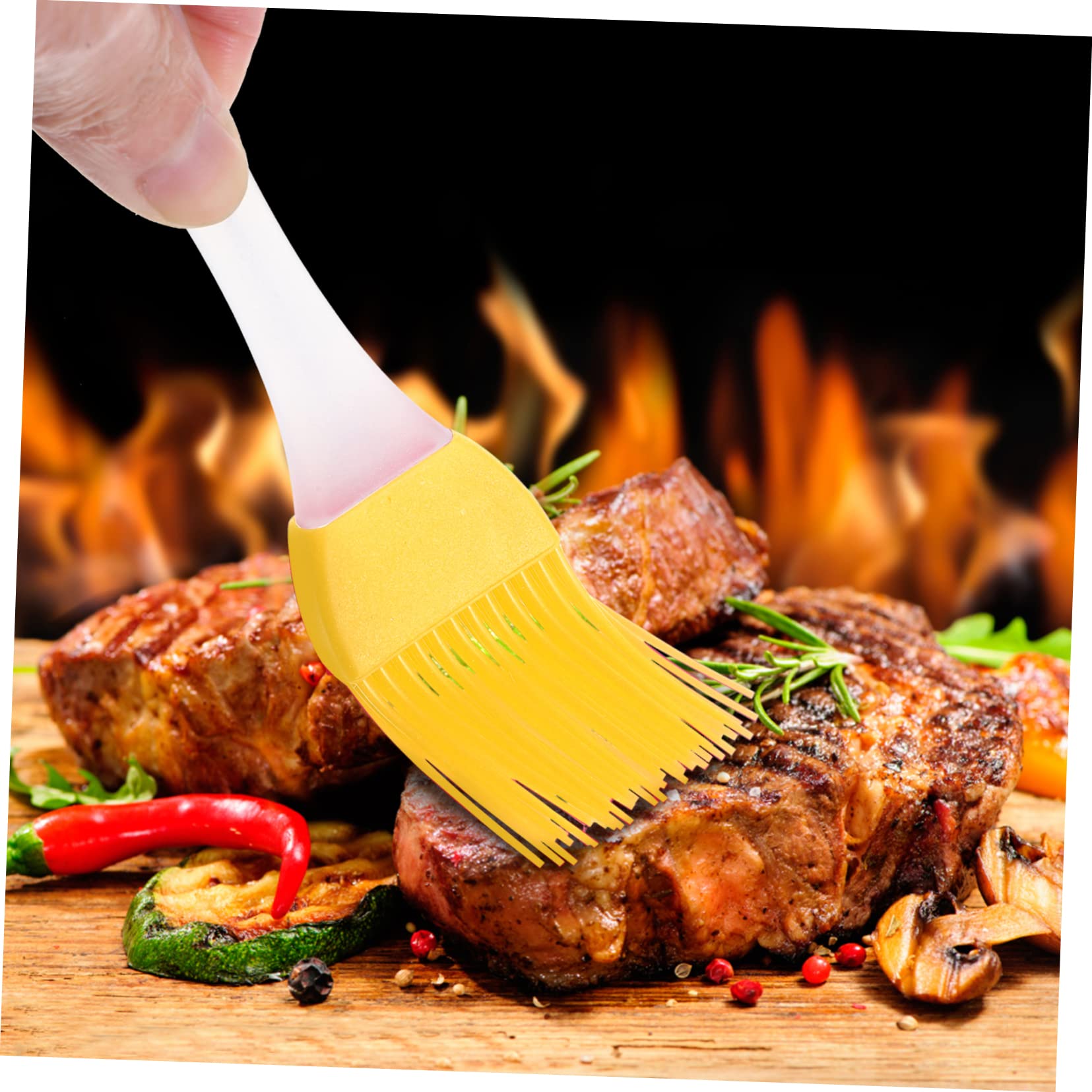 ABOOFAN Set of 2 Silicone Basting Brushes Pastry Cooking Oil Brush Flexible Bristles Non-slip Handle for Baking Grill