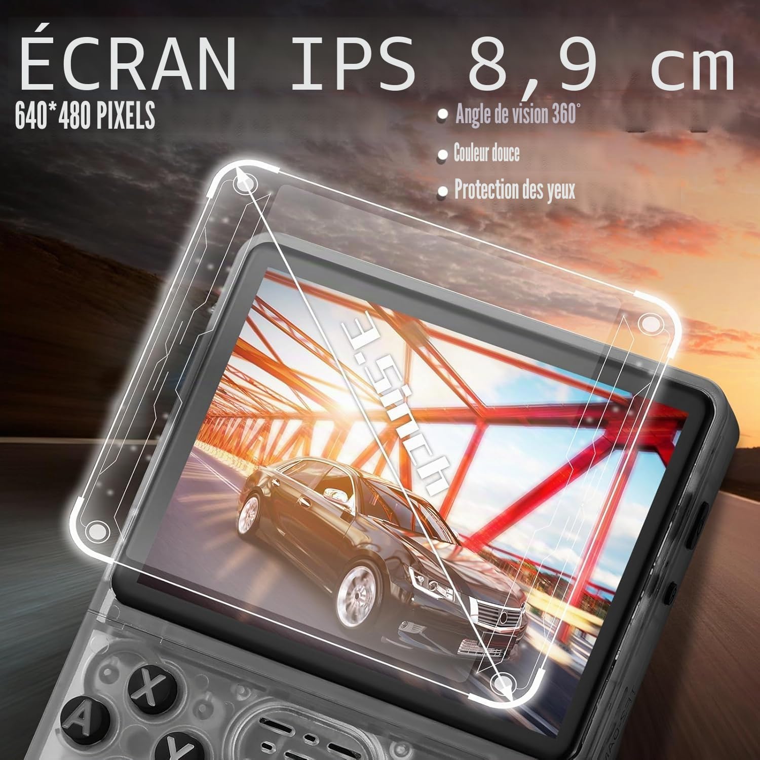 R36S Console de Jeu Portable rétro 128G-Écran IPS de 3,5 Pouces avec 40000+ Jeux Classiques Lecteur de Jeu vidéo Portable Open Source Linux OS avec Batterie 3500mAh (Vert)