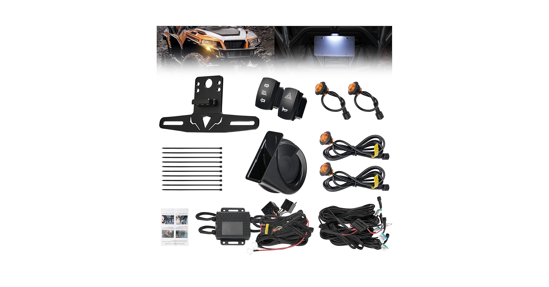 Amazon.com: KEMIMOTO UTV Turn Signal Kit with 110D Horn and