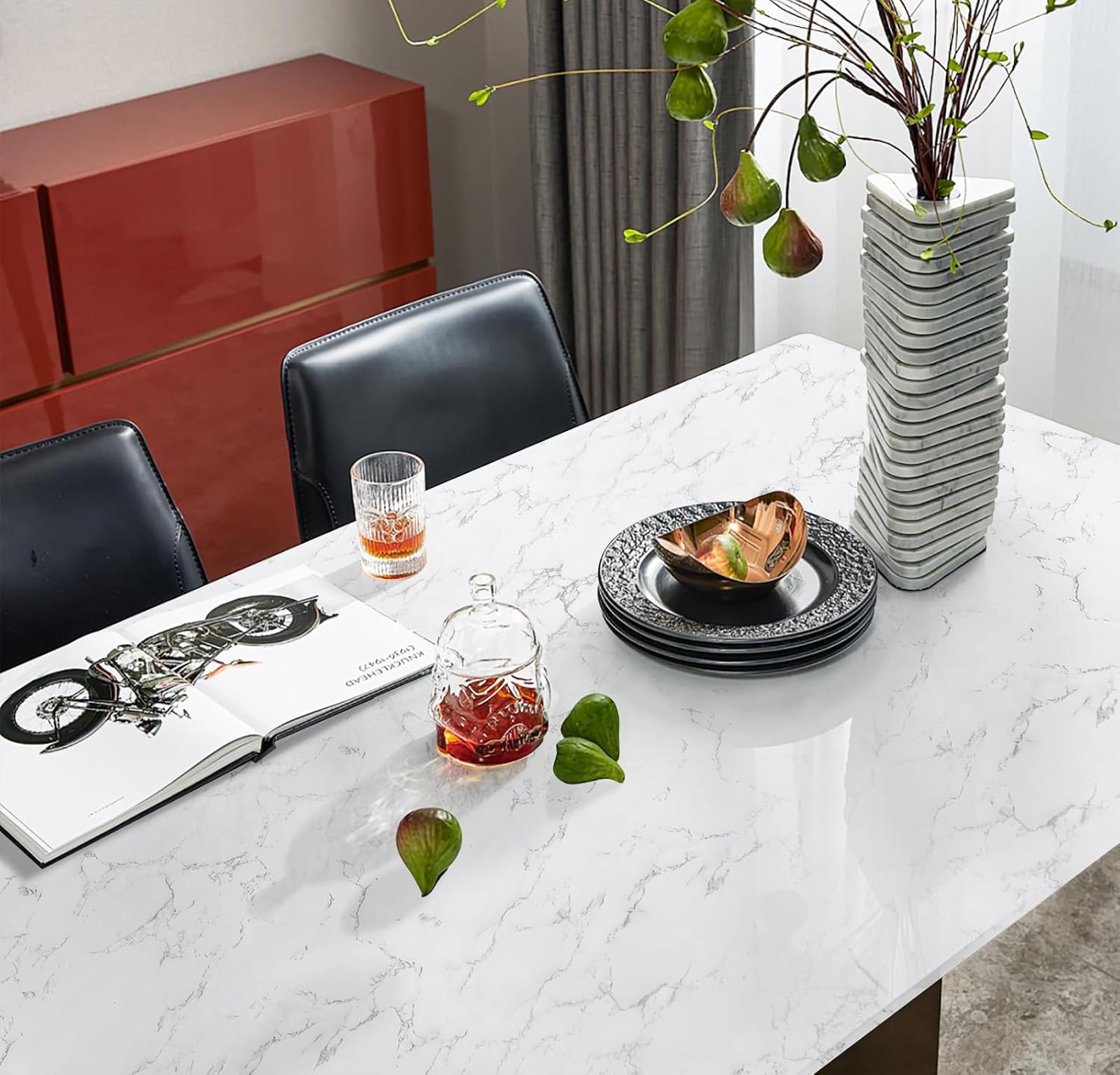 Timeet Marble Peel and Stick Wallpaper Countertop Contact Paper Removable Self Adhesive Wall Paper for Cabinet Furniture Kitchen (15.7" x 393.7")
