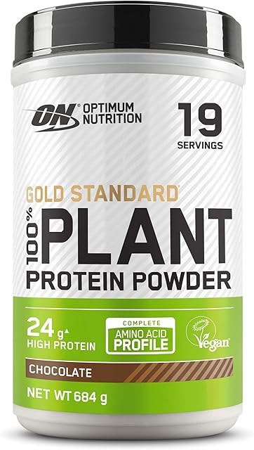 Optimum Nutrition ON Gold Standard 100% Plant Protein Chocolate Powder, Vegan, 19 Servings, 684g