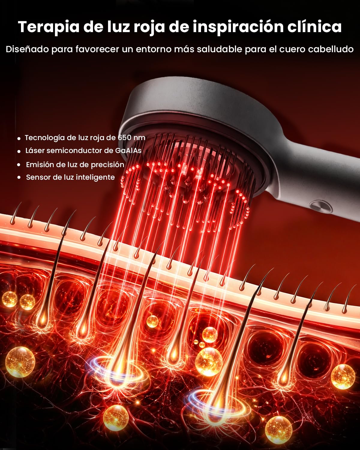 Breo Scalp 3L Masajeador eléctrico de cuero cabelludo con terapia de luz roja para el crecimiento del cabello, masajeador de cabeza para el tratamiento de la caída del cabello, regalo para mujeres