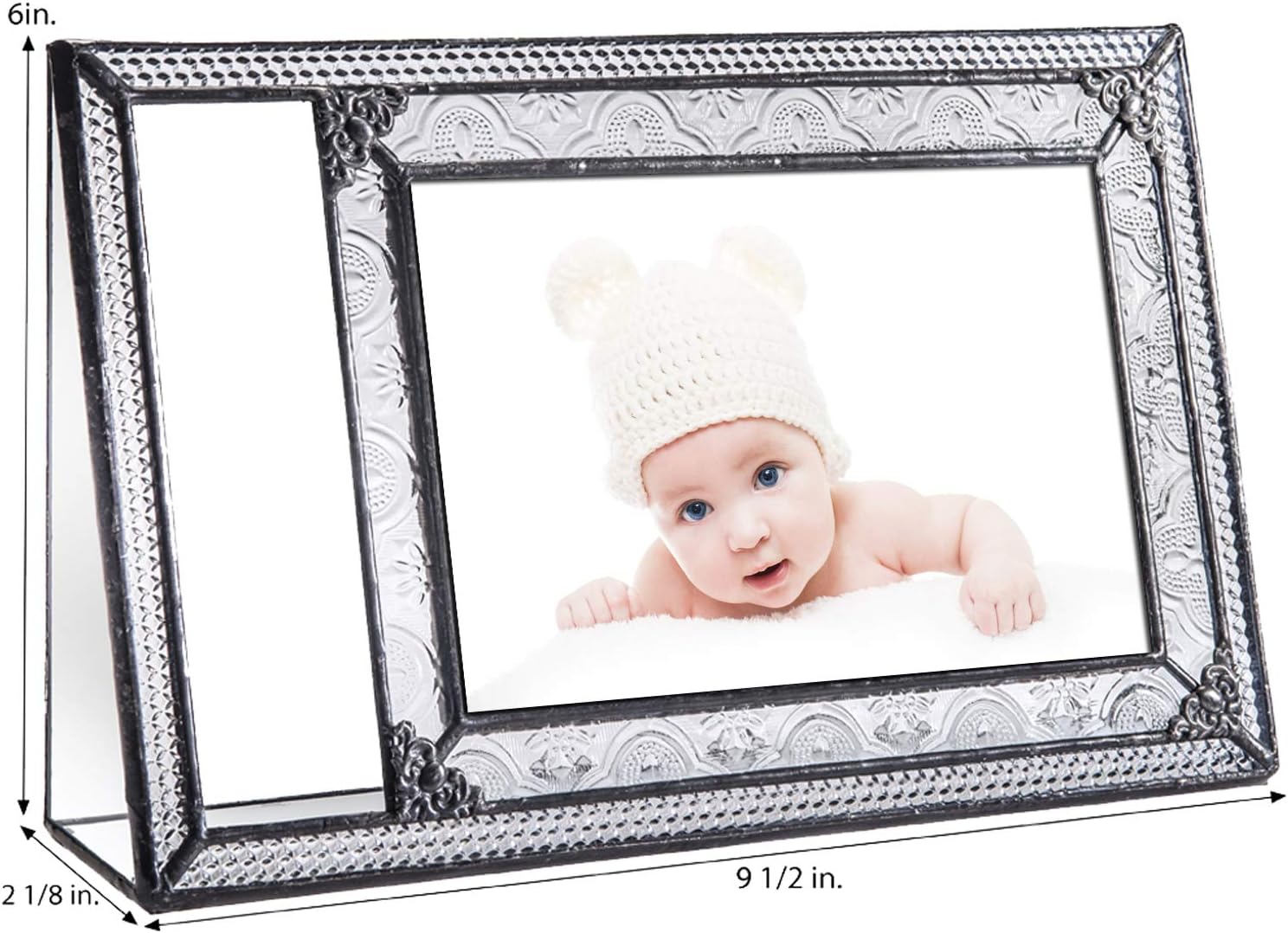 Personalized Baby Picture Frame 4x6 Photo Engraved Clear Glass Nursery Decor Newborn Girl or Boy New Parents Grandparents J Devlin Pic 393-46H EP573