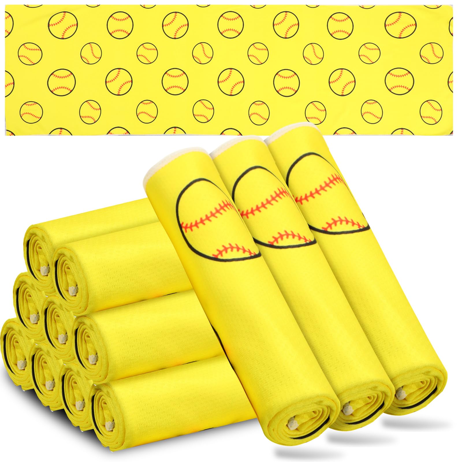 FuWeave 12 Pcs Cooling Towel 40 x 12 Inch Basketball Baseball Football Volleyball Soccer Softball Microfiber Fast Drying Towel for Gift Women Men