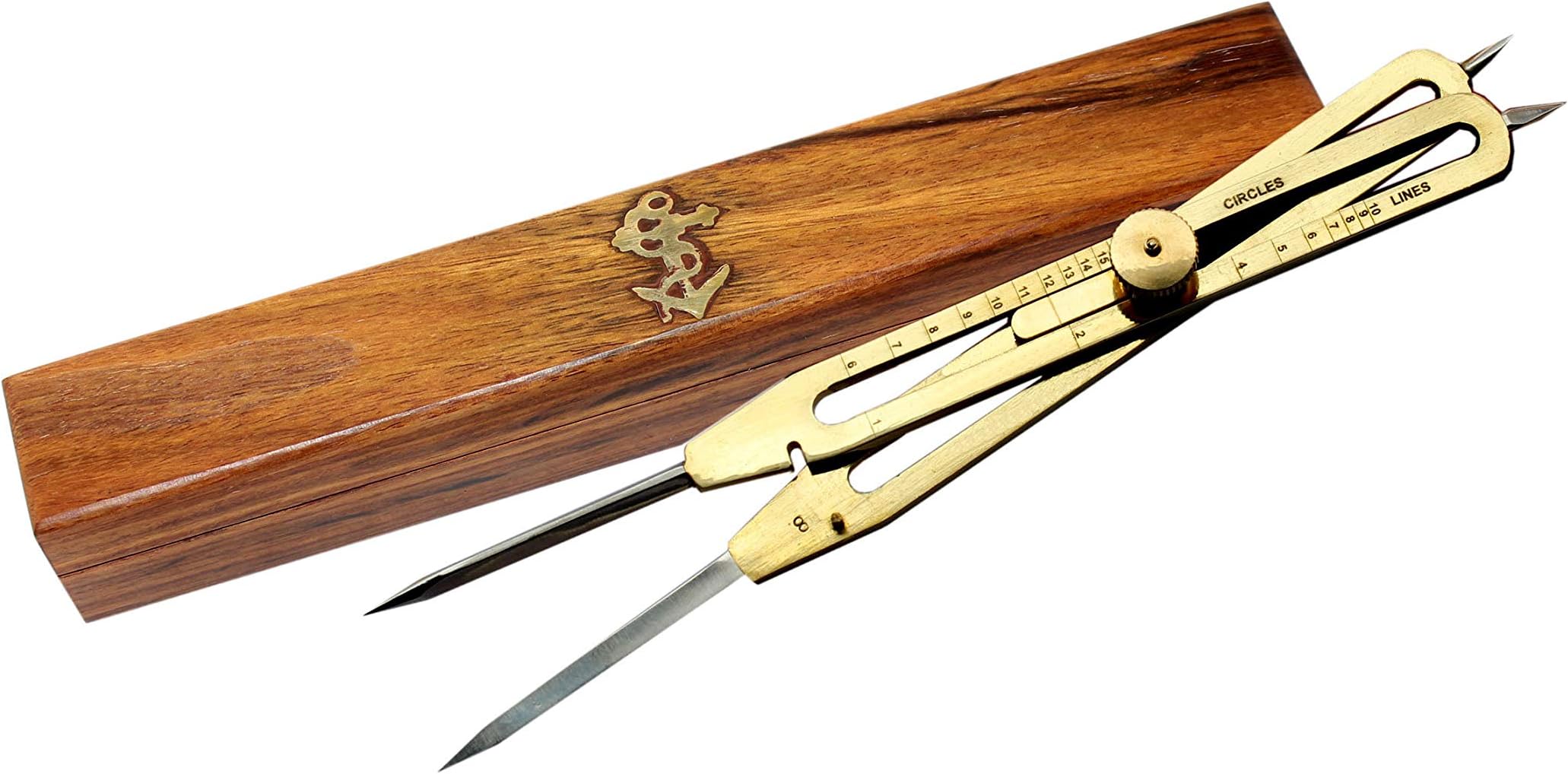 Medieval Replicas Solid Brass Proportional Divider 9 in with Nice Hardwood Box