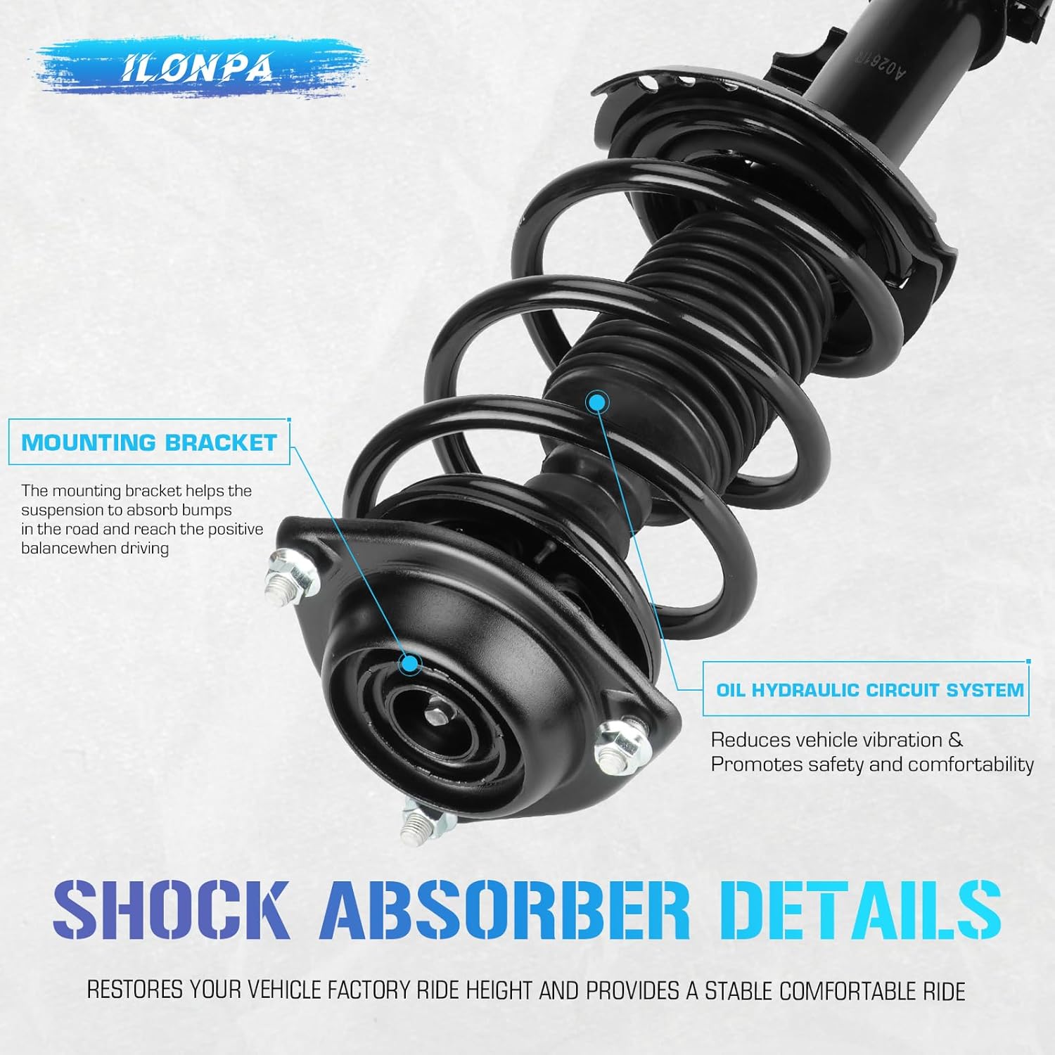 172708 172709 Front Struts Shocks w/Coil Springs for Hyundai Elantra Sedan 1.8L (GLS, Limited) 2011-2013/ for Hyundai Elantra Sedan (1.8L, 2.0L) ALL Models 2014-2016, Strut Shock Absorbers Assemblies
