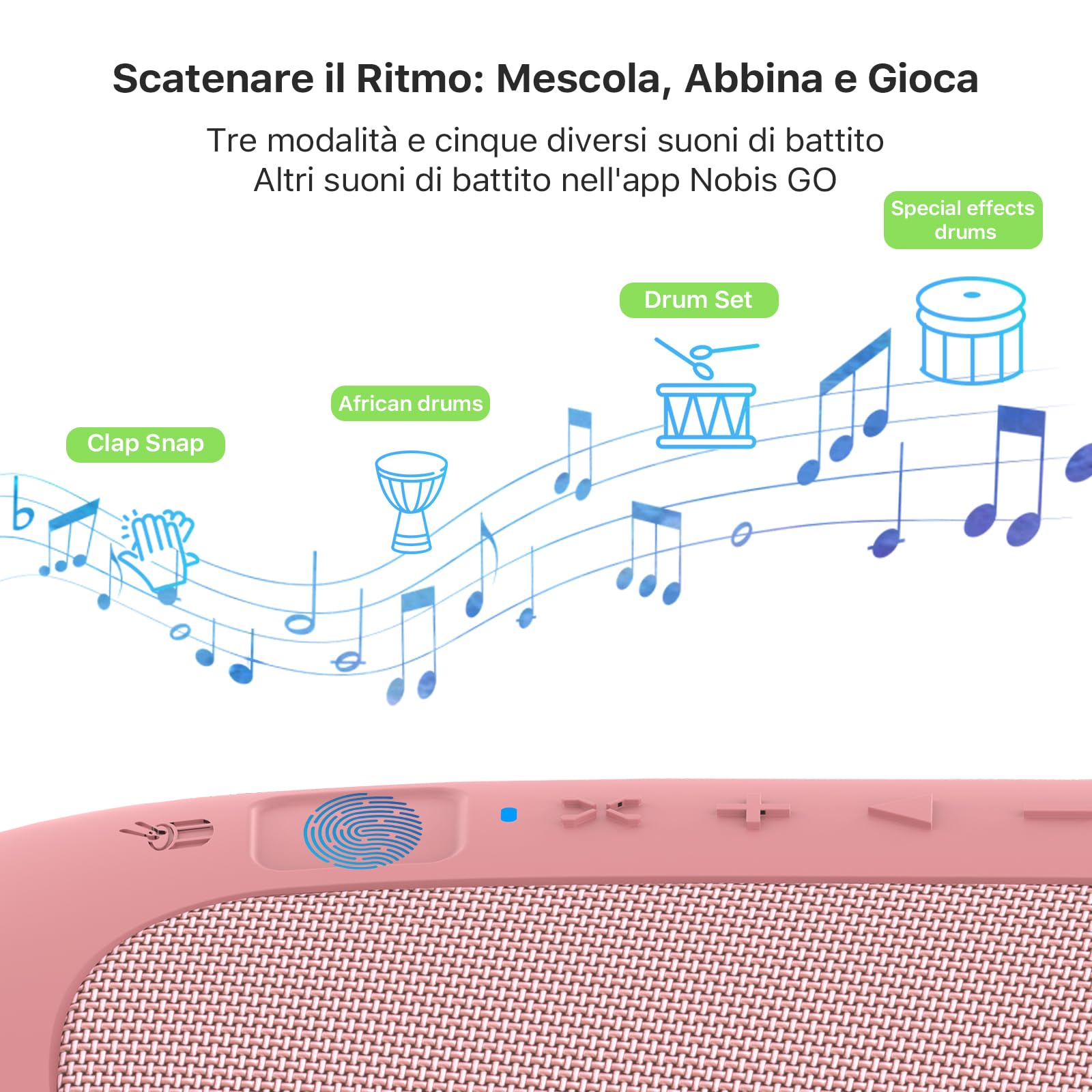 NOBIS Cassa Bluetooth Portatile Clip N1,Cassa Bluetooth Doccia IP68, Fino a 24h di Riproduzione, BT 5.3, Suono HD, Accoppiamento Stereo, EQ Mode e Modalità Beat