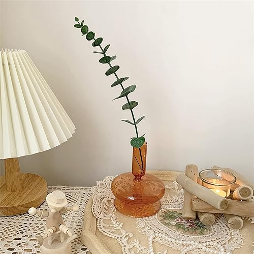 Miniatura 9 de 40 tallos de hojas de eucalipto artificiales con escarcha, tallos de hojas de eucalipto artificiales altas, ramas de eucalipto falsas de 16 pulgadas