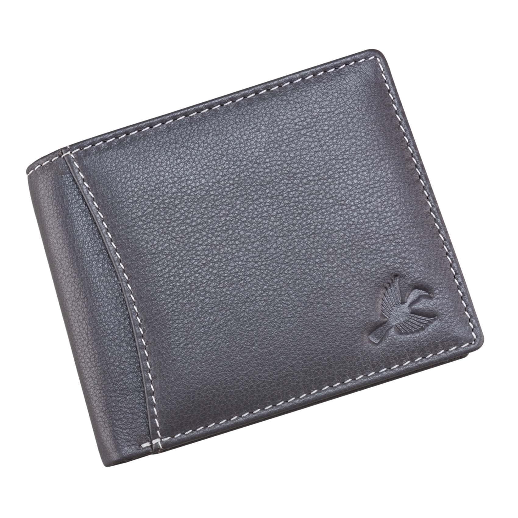 HORNBULL Themes Grey Genuine Leather Wallet for Men | Stylist Mens Leather Wallet with RFID Blocking Security | Mens Gift Wallet