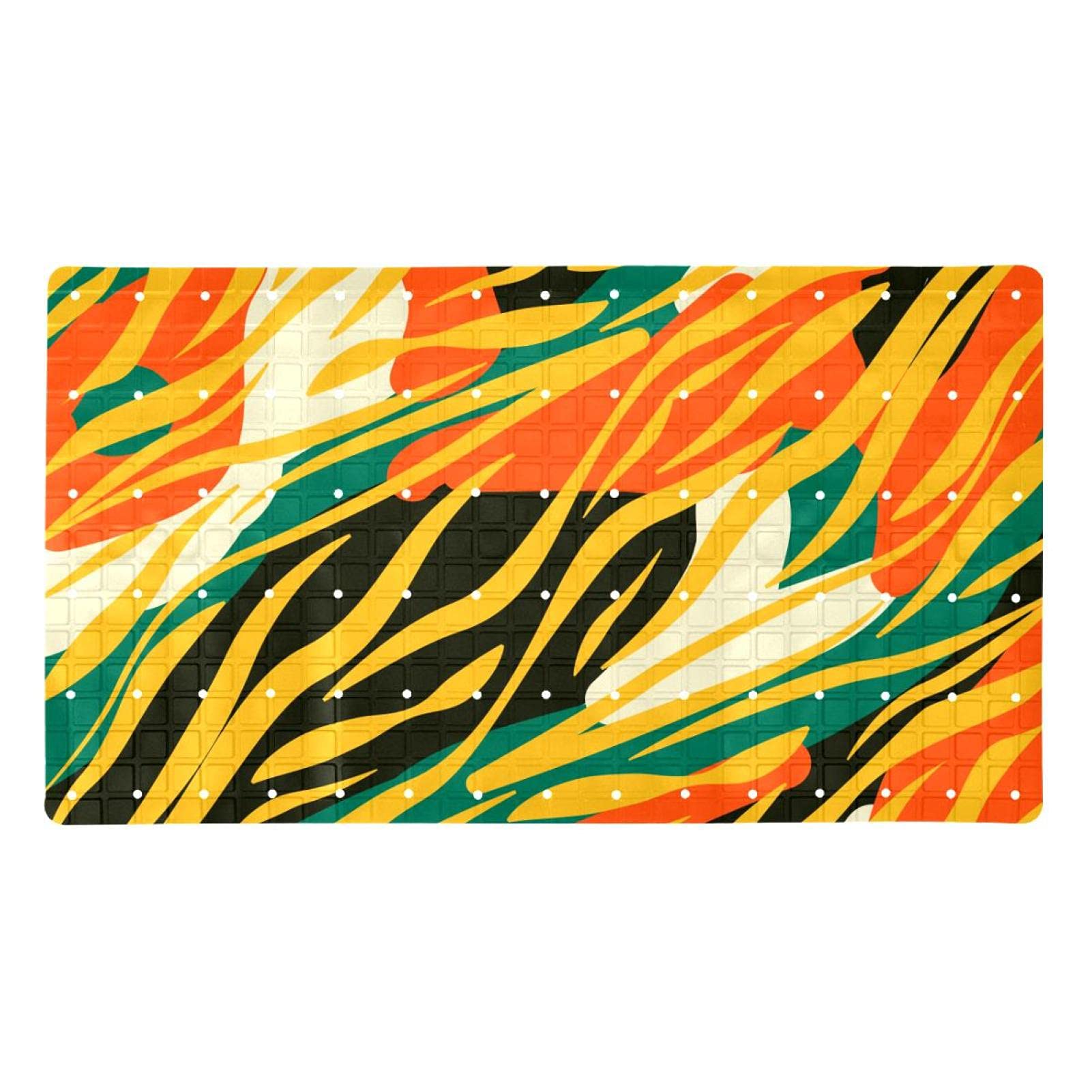 Tapis de baignoire à rayures gris clair 40x100 cm avec ventouses de sécurité