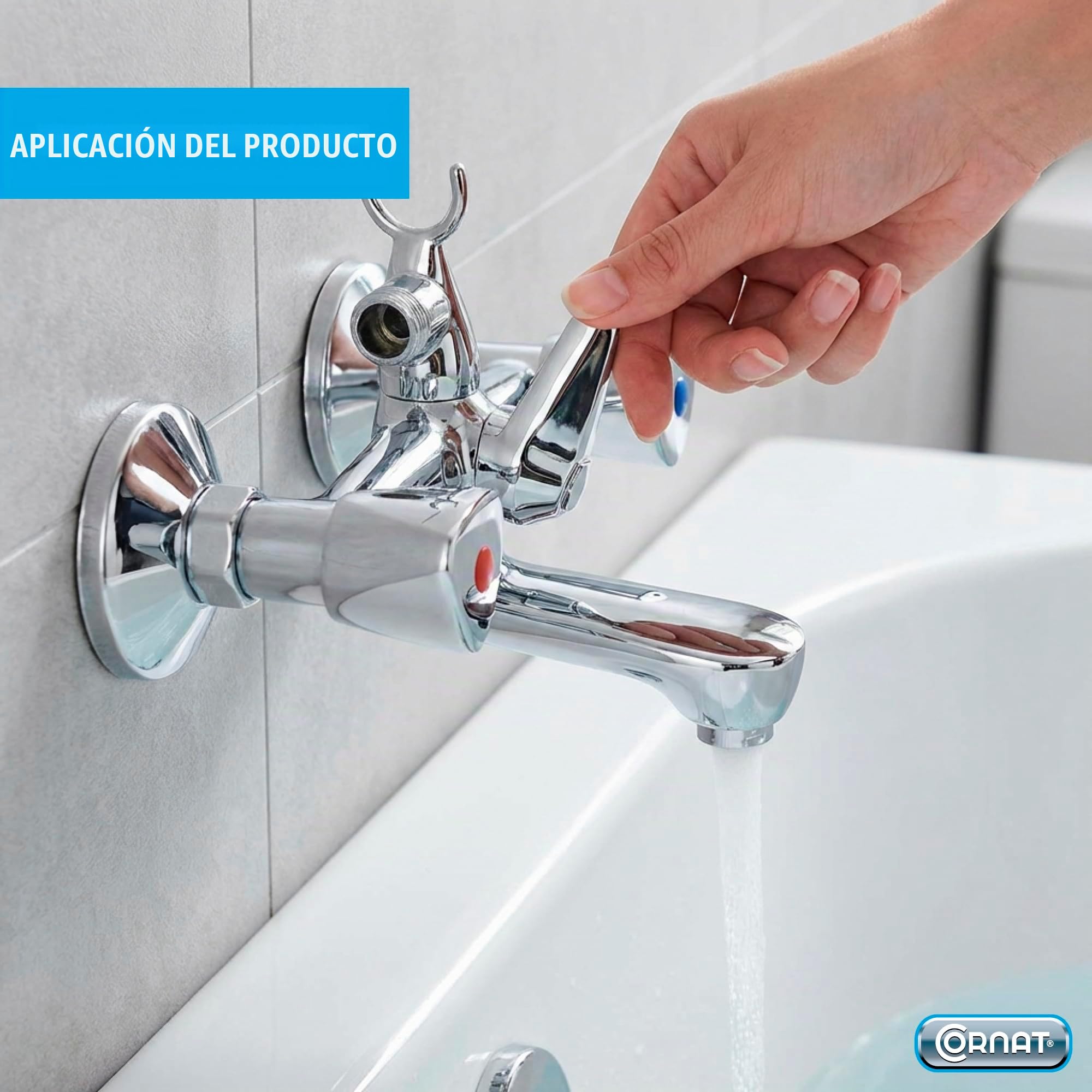 Cornat Lisa - Grifo para bañera, 2 ruletas
