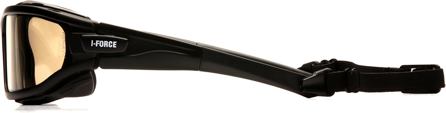 PYRAMEX I-Force Sporty Dual Pane Anti-Fog Goggle, Black Frame/Clear Anti-Fog Lens