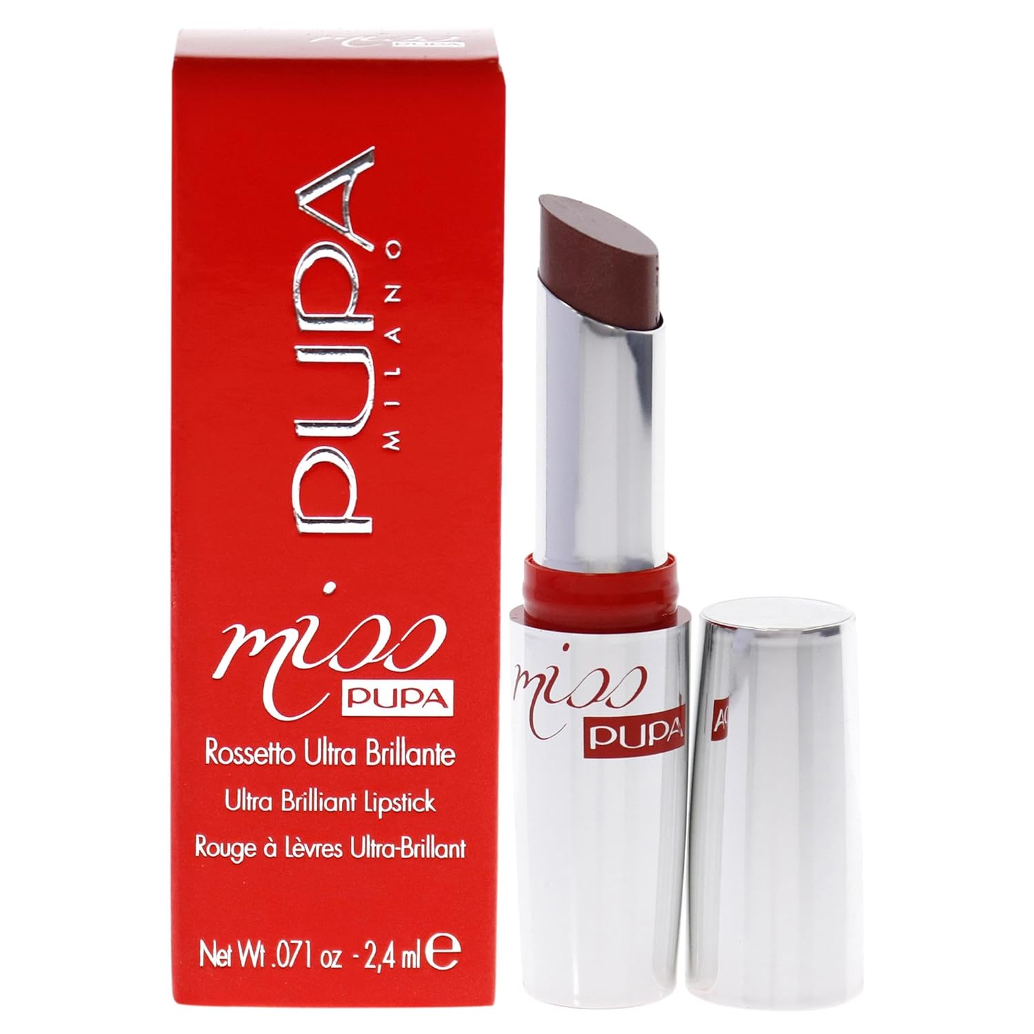 PUPA Milano Miss PUPA Milano Lipstick - Creamy, Ultra Pigmented Color For Lips - Nourishing Formula - Crystal-Effect Lipstick - Ultimate Boost Of Volume And Hydration - 500 Love Pearly Red - 0.071 OZ