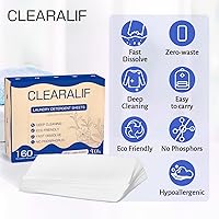 Vista 79 de CLEARALIF Laundry Detergent Sheets, Orange, 64 Load, CLEARALIF Laundry Detergent Strips Eco Friendly & Hypoallergenic
