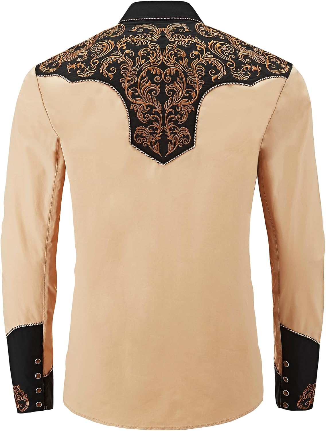 Men's Western Cowboy Shirt Embroidered Exquisite Long Sleeve Regular Fit Snap Button Down Shirts with Embroidery - Image 3