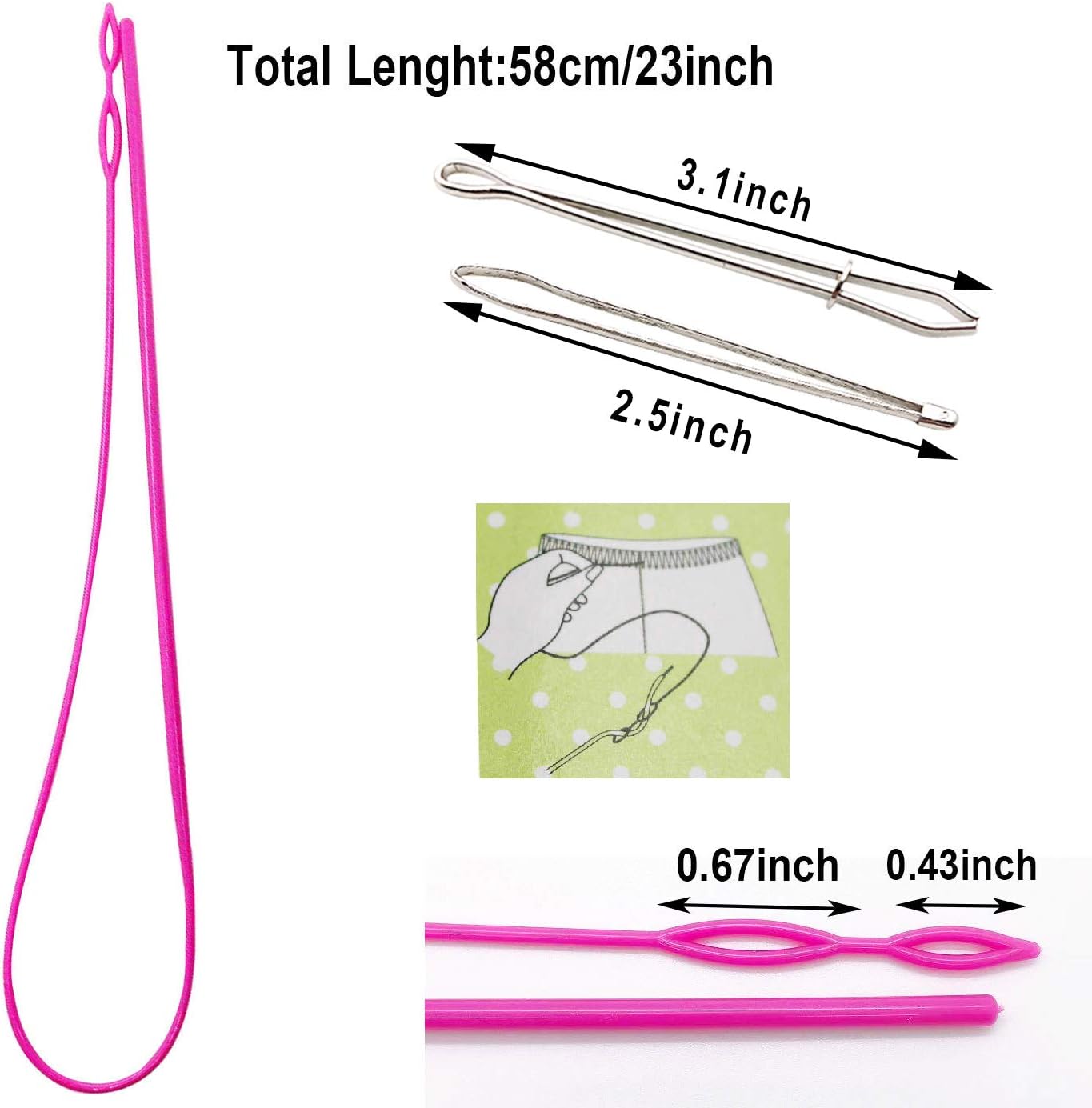 DaNaRaa 30 Pack Replacement Drawstrings Drawcords 8 Pieces Cord Locks for Pants Sweatpants Hoodies Scrubs Jackets Shorts, with 3 Pieces Drawstring Threader Re-Threader Tool