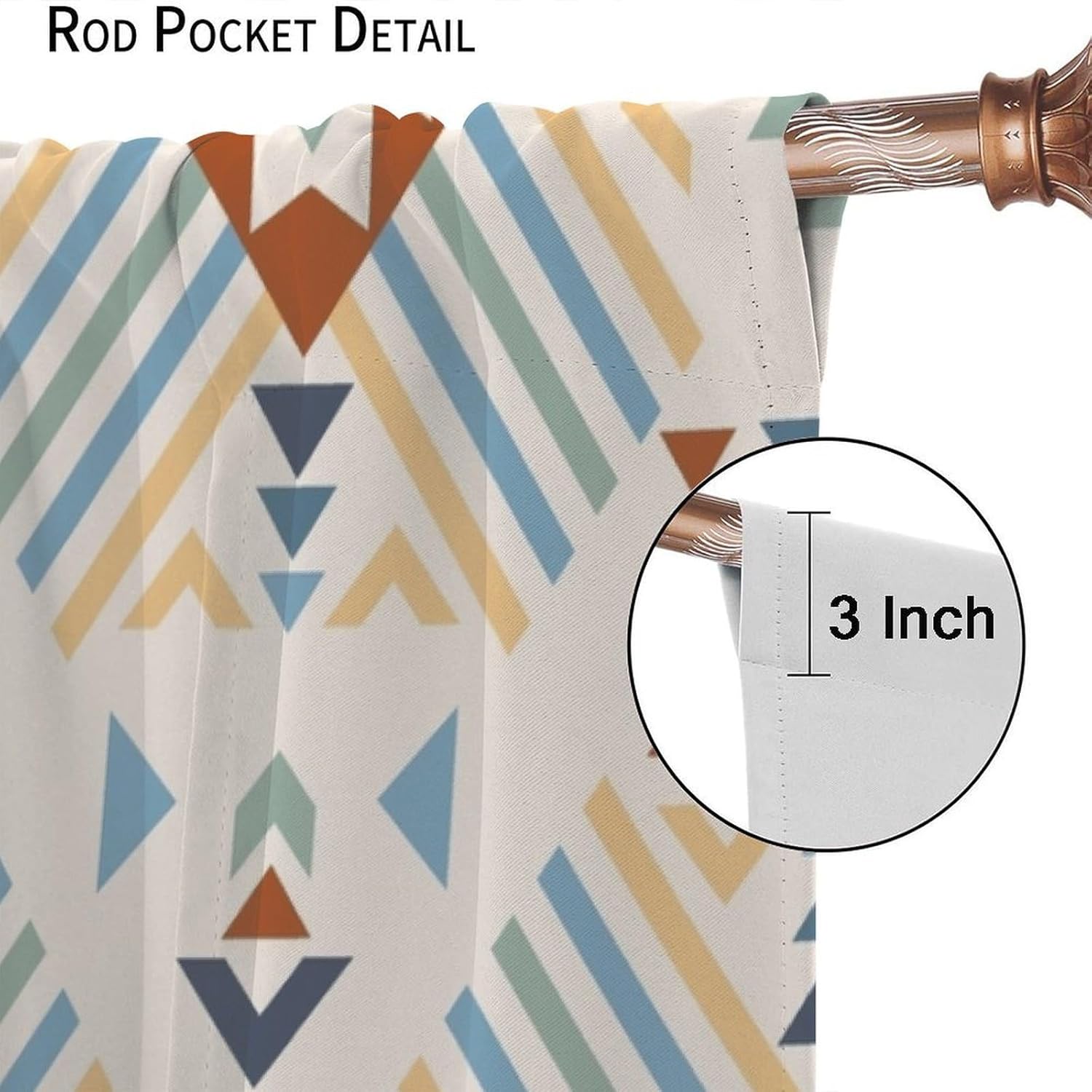 Aztec Curtains,Southwestern Ethnic Geometric Window Treatments for Living Room,Tribal Navajo Boho Pattern Print Window Drapes for Kitchen Bedroom Living Room Decor,2 Panel Set,42x45 Inch Decor - Image 6