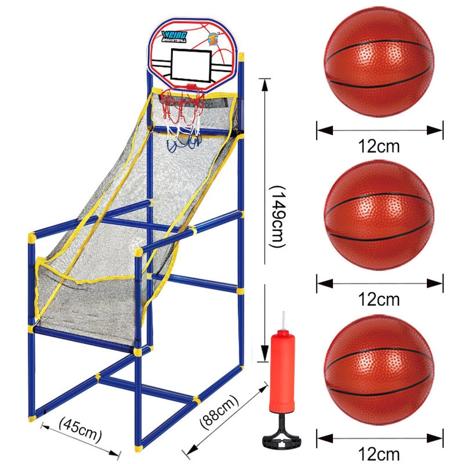 Juego de Baloncesto Arcade de 3 Piezas: Aro de Baloncesto para Niños, Juegos Deportivos, Pelotas Inflables, Soporte Ajustable, Fácil de Usar, con 3 Baloncesto