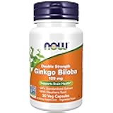 NOW Foods Supplements, Ginkgo Biloba 120 mg, Double Strength, Non-GMO Project Verified, 50 Veg Capsules