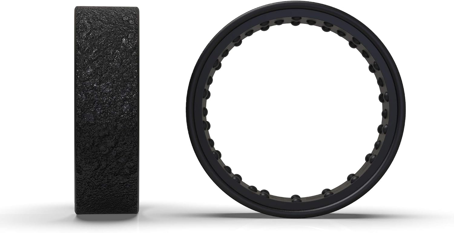 Massaging Comfort Fit Hammered Finish Silicone Ring with Airflow