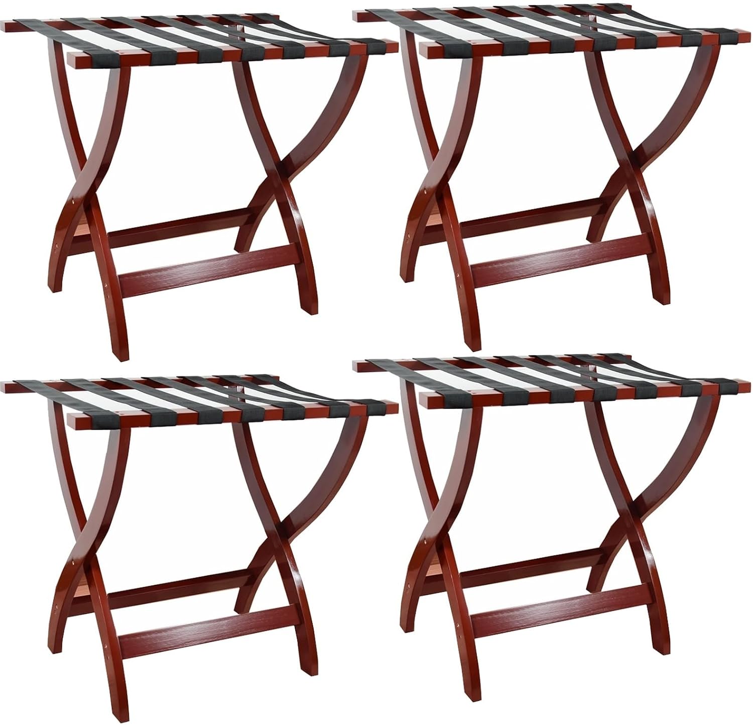 Luggage Storage Shelf - Suitcase Holder Folding, Wine Red Portable Home Suitcase Luggage Rack, Professional Hotel Suitcase Rack, Support Solid Wood Luggage Storage Rack, for Hotel,