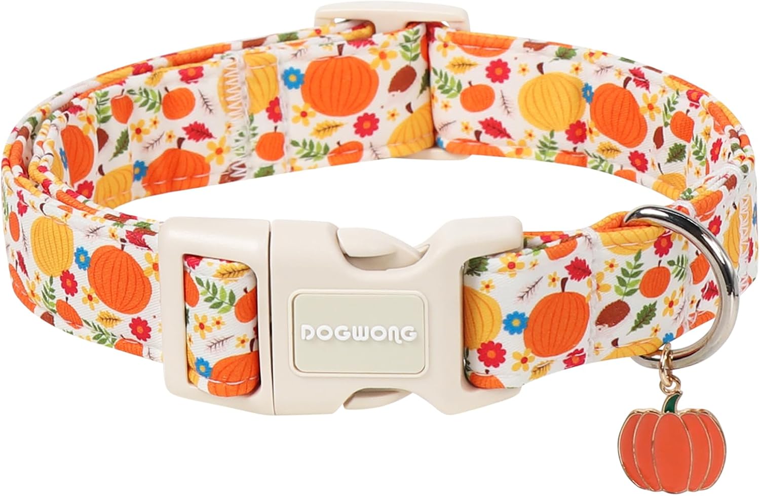 DOGWONG Halloween Pumpkin Dog Collar, Autumn Pumpkin Flower Dog Collar Girl Puppy Necklace Adjustable Soft Fall Dogs Collars for Small Dogs