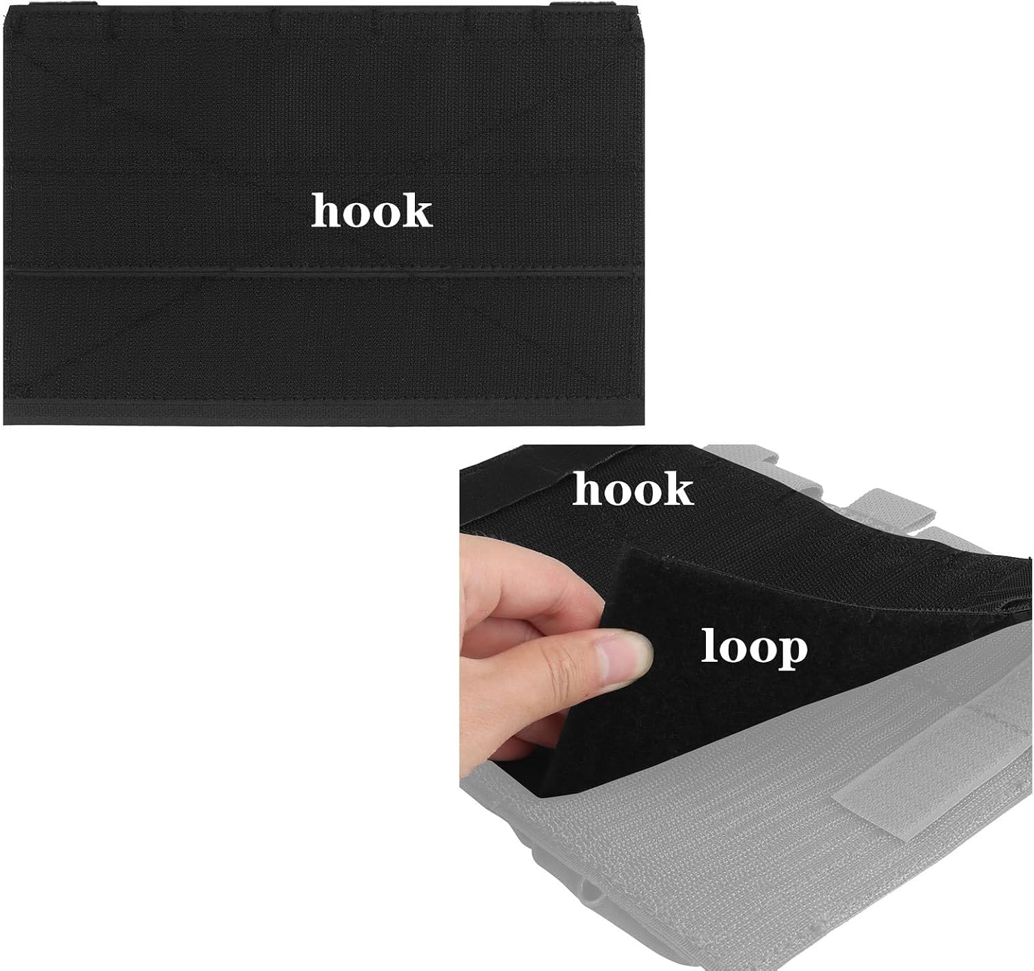Loop Mounting Placard Platform Tactical Vest Expansion Panel with Hook Backing