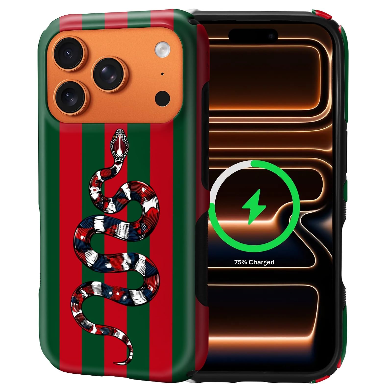 Coque iPhone 17 Pro Max MagSafe rigide motif serpent vintage élégant - 8