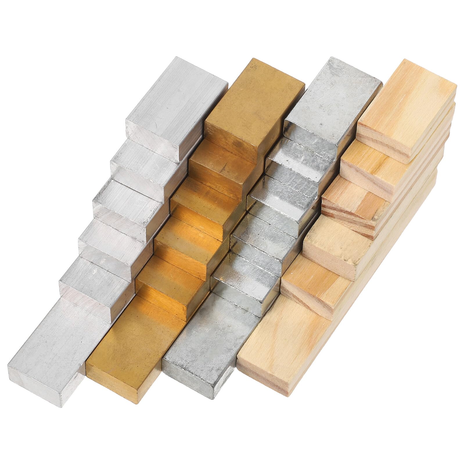 MAGICLULU 24pezzi Kit di Blocchi di Densità Fisica per Scuola Rame Ferro Alluminio e Legno Blocchi Rettangolari per Esperimenti Scientifici Attrezzatura da Laboratorio per Insegnamento