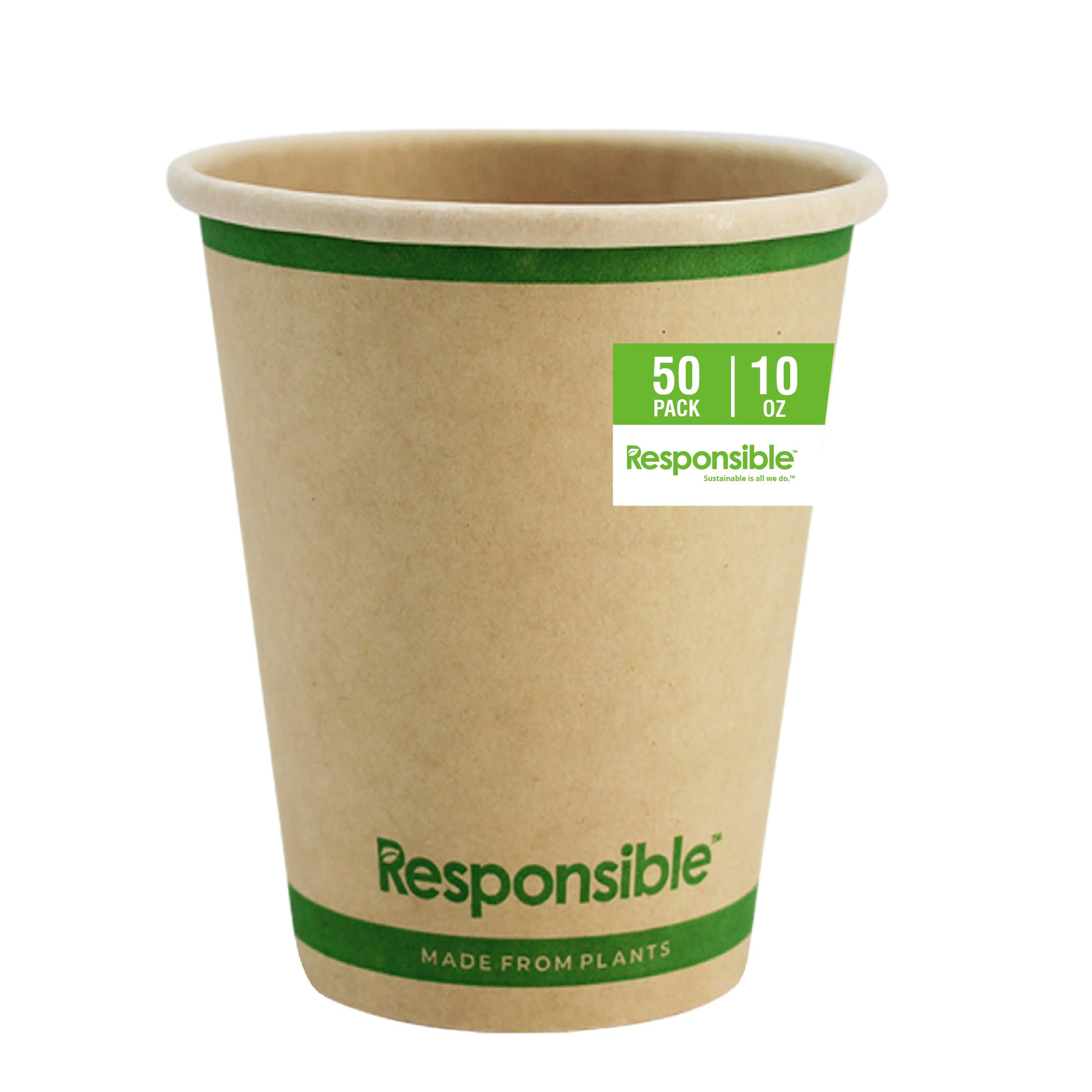 Responsible Products 10 oz (50 Count) / Natural Brown / Casual Cups