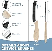 Vista 2 de Cepillo de Limpieza de 3 Piezas - Incluye Cerdas Suaves, Cepillo Duro para Hendiduras, Cepillo Multifuncional para Juntas, Rueda de Ventilación
