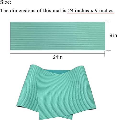 Miniatura 2 de Pool Ladder Mat, above Ground Swimming Pool Ladder and Step Mat, Protective Ladder Pad Step Mat for Pool with Non-Slip Stripe, Light Green 24 inch X