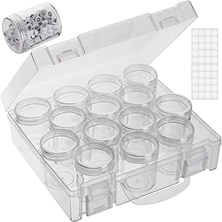 Bead Organizer, Diamond Painting Storage Containers, 14 Slots Bead Containers Clear Bead Organization Diamond Painting Accessories Small Storage Container for Beads Seeds Glitter Rhinestones (1 Pack)