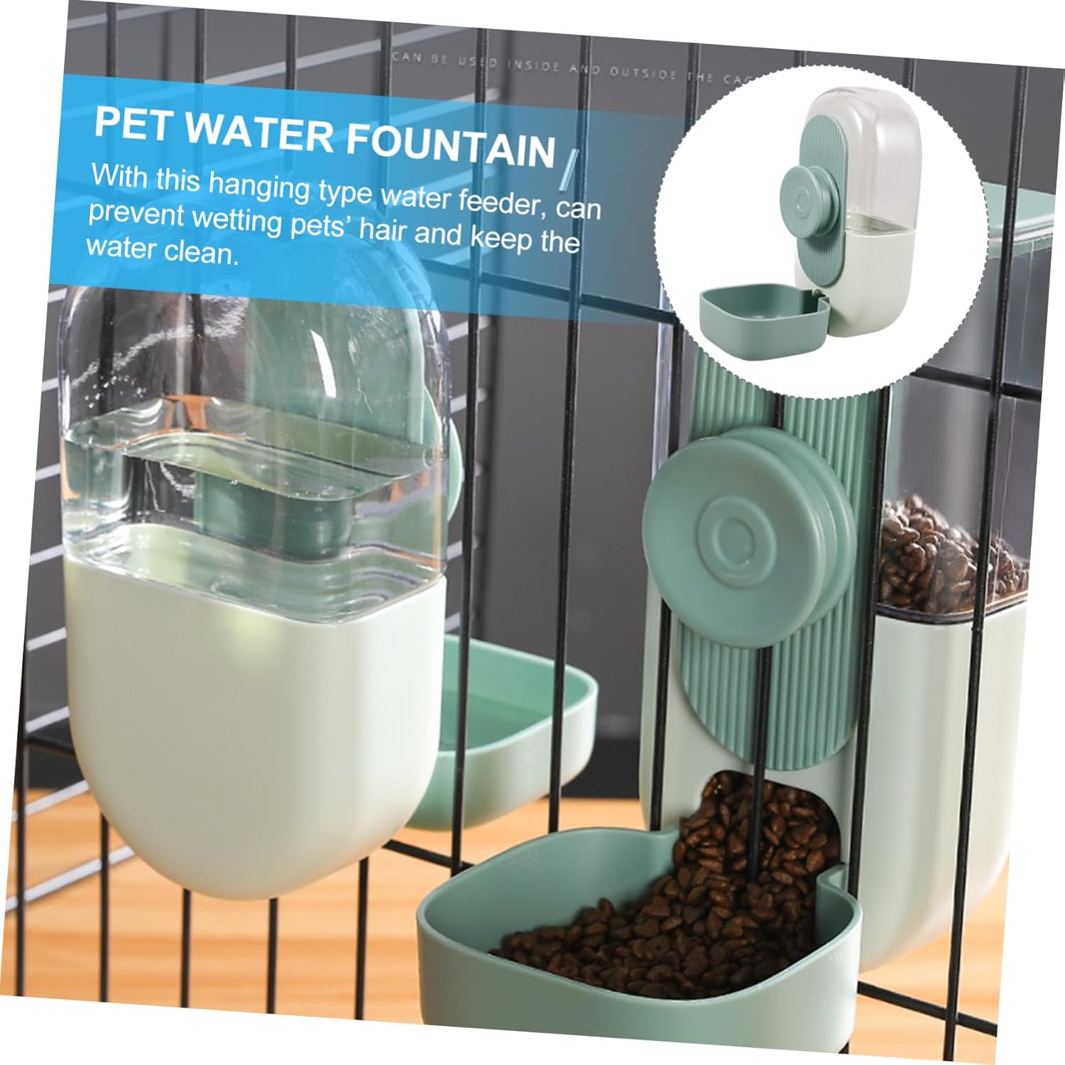 POPETPOP 4pcs Pet Water Bottle Dog Crate Water Bowl Automatic Waterer No Leak Pet Supply Cage Accessory