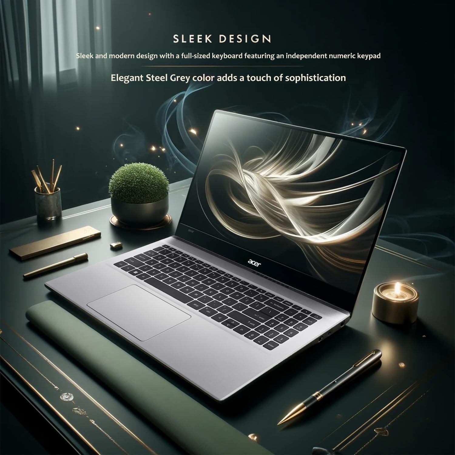 Acer Aspire Lite Laptop with focus on keyboard and touchpad