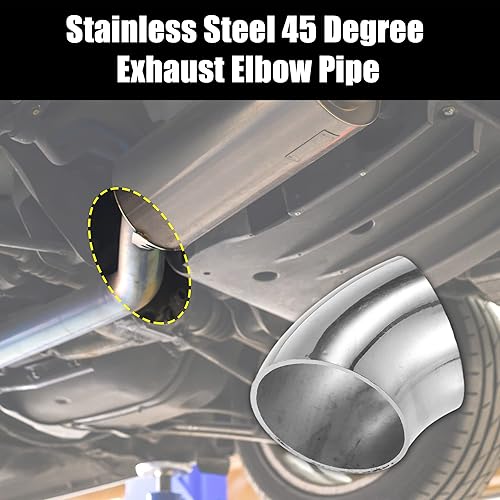 Miniatura 10 de X AUTOHAUX 4 piezas OD 4 pulgadas 45 grados SS304 tubo de acero inoxidable curva tubo de escape codo tubo para coche sistema de escape modificado 4