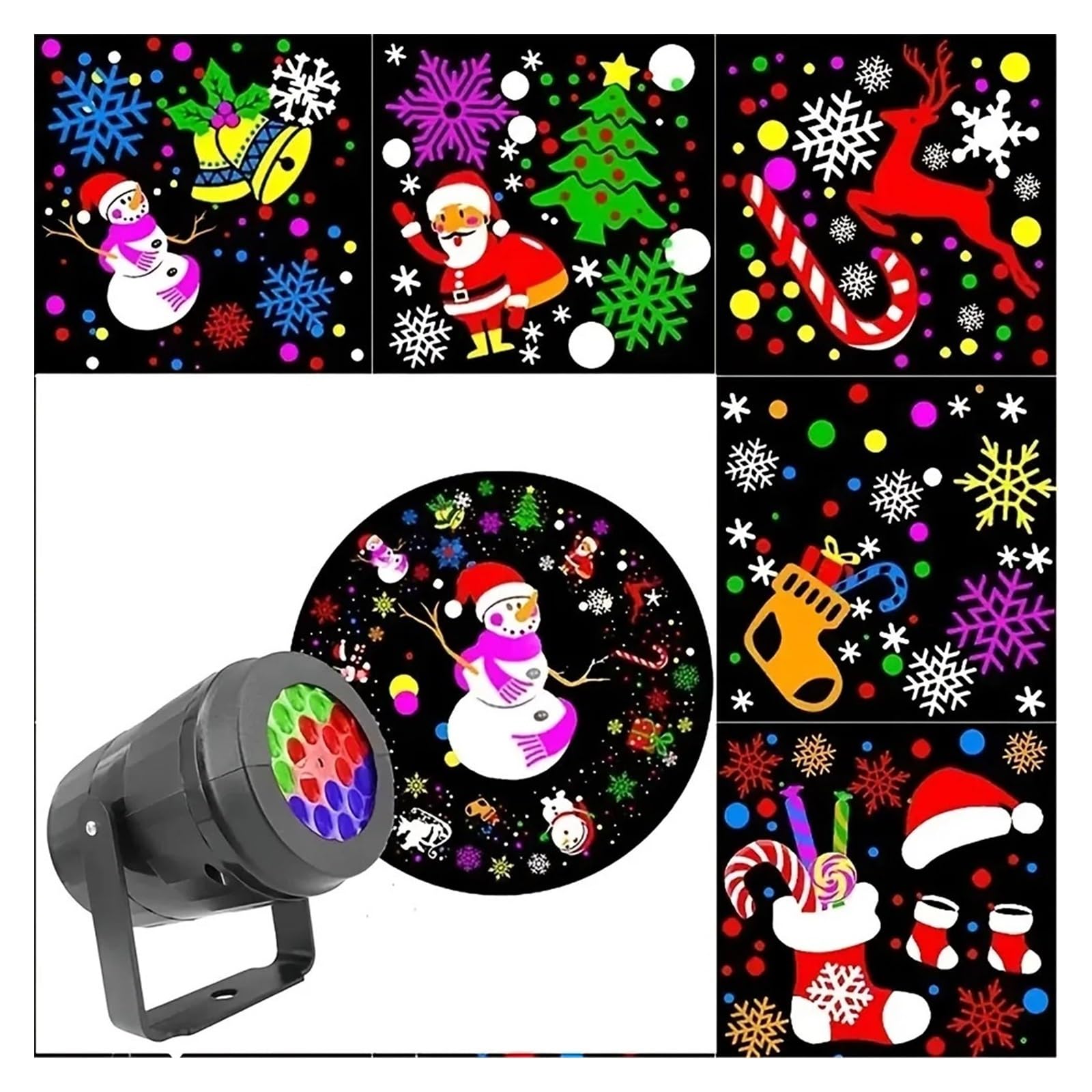 Projecteur Lumineux, projecteur holographique d'halloween, projecteur de fête de Noël en Flocon de Neige, lumières LED rotatives pour scène, éclairage de Jardin extérieur de Vacances du Père
