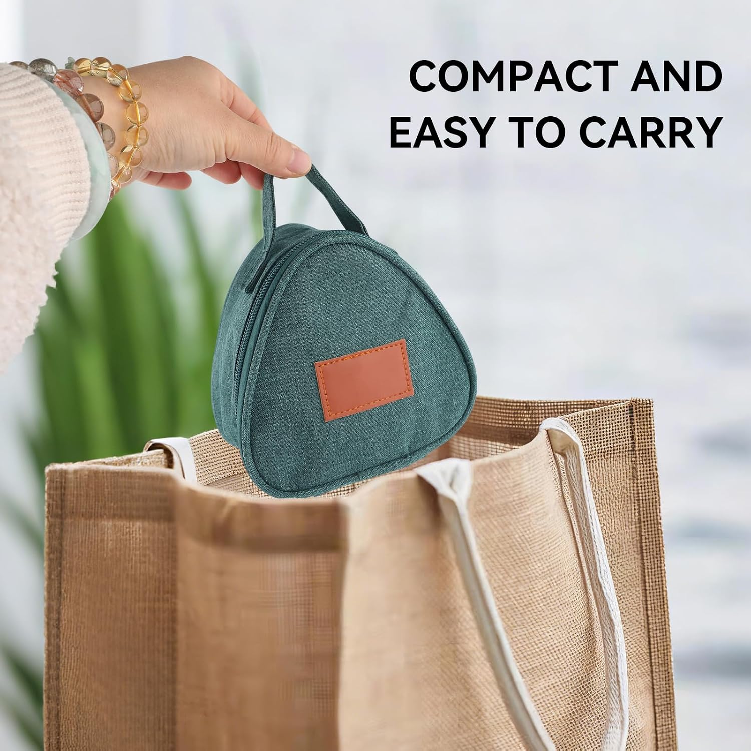 2 Pack Mini Reusable Snack Bags, Leakproof Sandwich Bag Food Container Multipurpose Picnic Handbags for Work Travel Outdoors Gym Picnic Lunch Box(Dark Green and Light Gray)